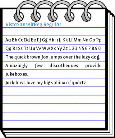 VistaSansAltReg Font