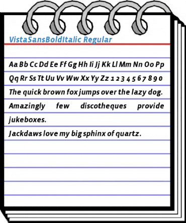 VistaSansBoldItalic Regular Font