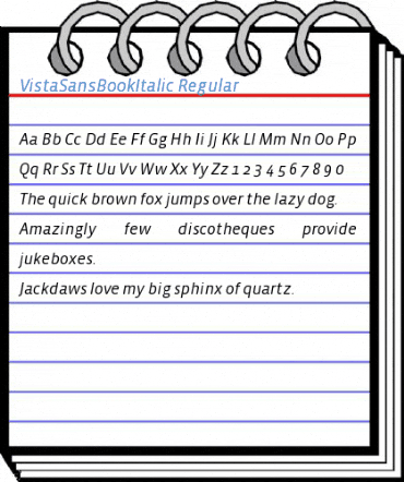 VistaSansBookItalic Font
