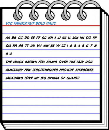 VTC Krinkle-Kut Bold Italic Font