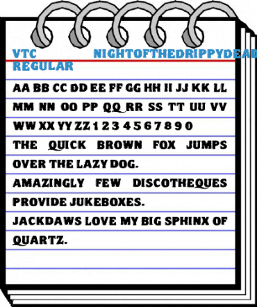 VTC NightOfTheDrippyDeadFatCaps Regular Font