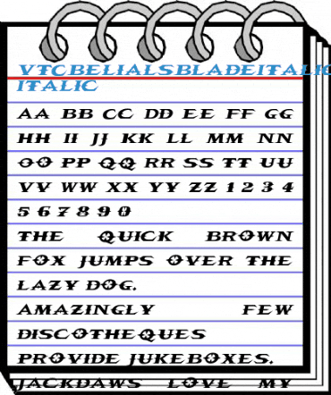 VTCBelialsBladeItalic Italic Font