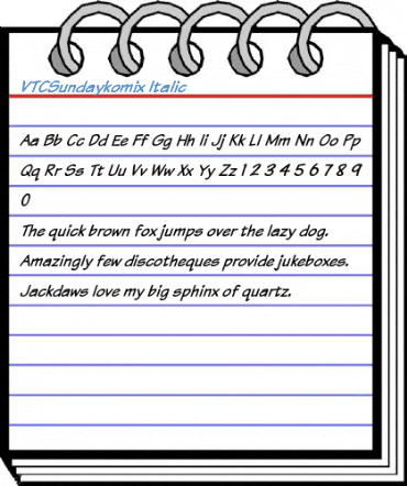 VTCSundaykomix Italic Font