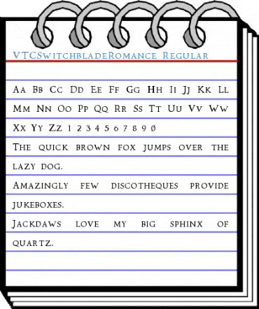 VTCSwitchbladeRomance Regular Font