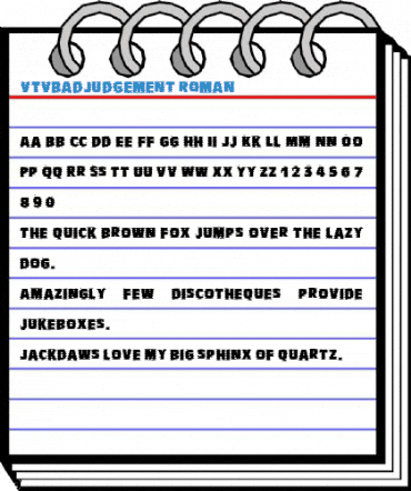 VTVBadJudgement Roman Font