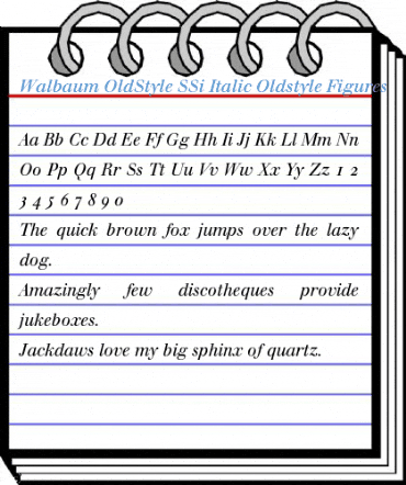 Walbaum OldStyle SSi Italic Oldstyle Figures Font