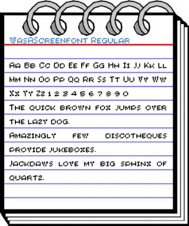 WasAScreenfont Regular Font