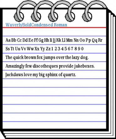 WaverlyBoldCondensed Roman Font