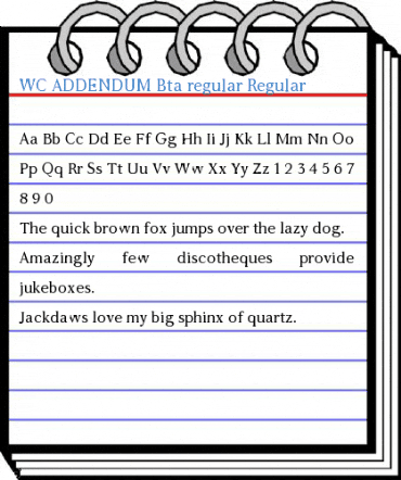 WC ADDENDUM Bta regular Regular Font