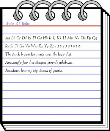 Weiss BT Italic Font