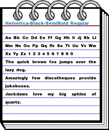 Helvetica-Black-SemiBold Regular Font