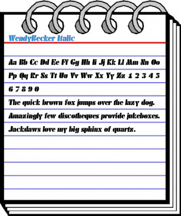 WendyBecker Italic Font