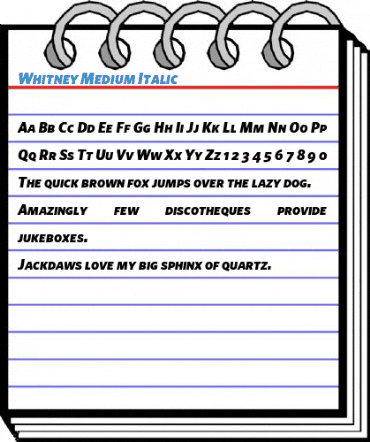 Whitney Medium Italic Font