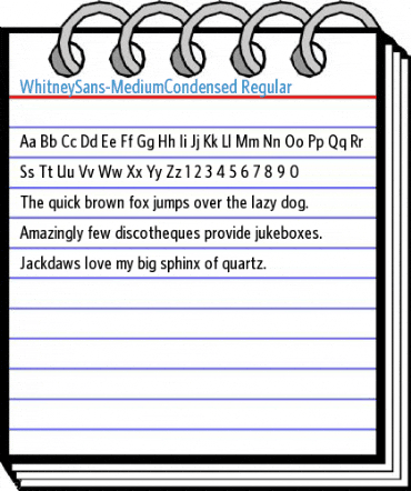 WhitneySans-MediumCondensed Regular Font