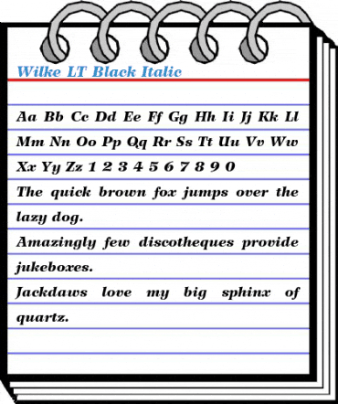 Wilke LT Black Italic Font