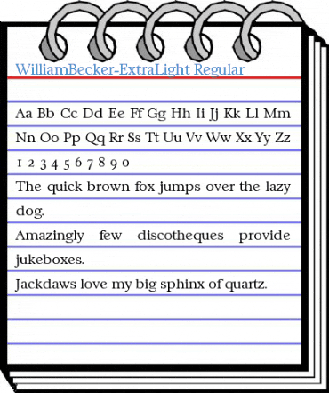 WilliamBecker-ExtraLight Font