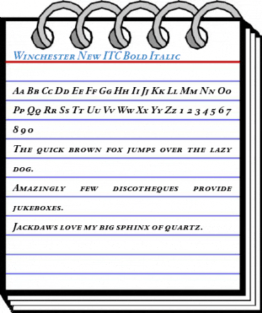 Winchester New ITC Bold Italic Font