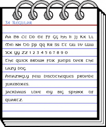 34 Regular Font