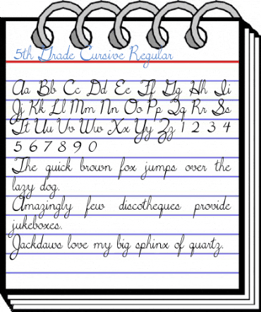 5th Grade Cursive Regular Font