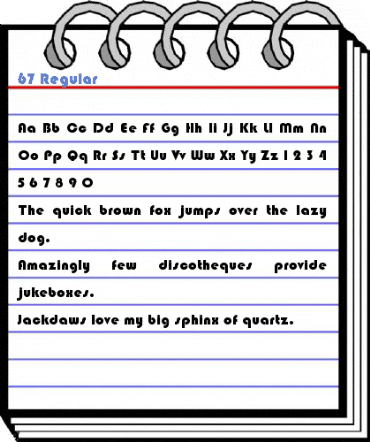 67 Regular Font