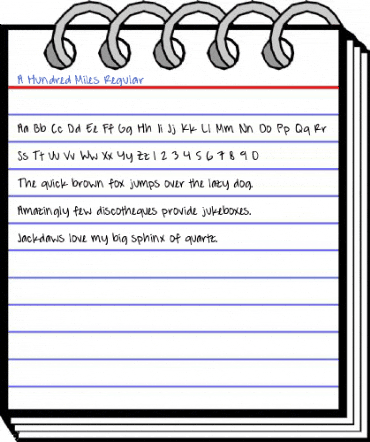 A Hundred Miles Regular Font