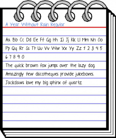A Year Without Rain Regular Font