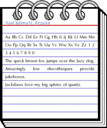 AaaOptimaAL Regular Font
