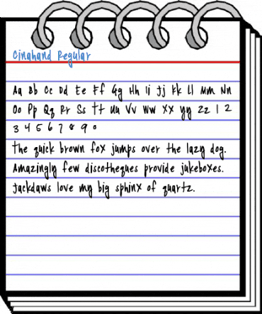 Cinahand Regular Font