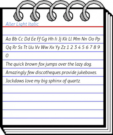 Aller Light Italic Font