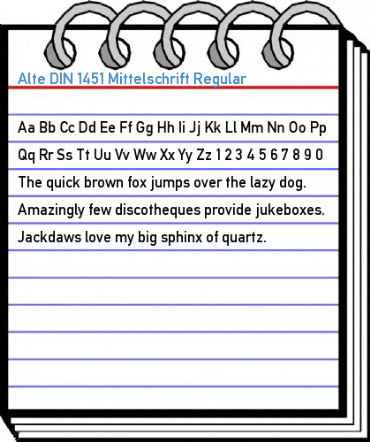 Alte DIN 1451 Mittelschrift Regular Font