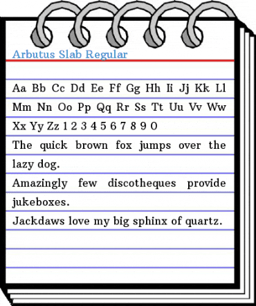 Arbutus Slab Regular Font