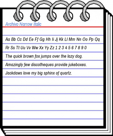 Archivo Narrow Italic Font