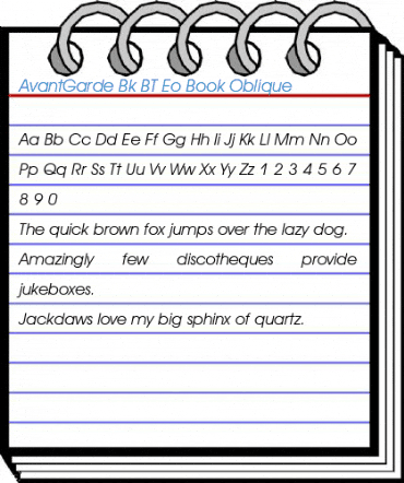 AvantGarde Bk BT Eo Book Oblique Font