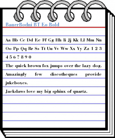 BauerBodni BT Eo Bold Font