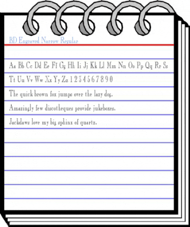 BD Engraved Narrow Regular Font