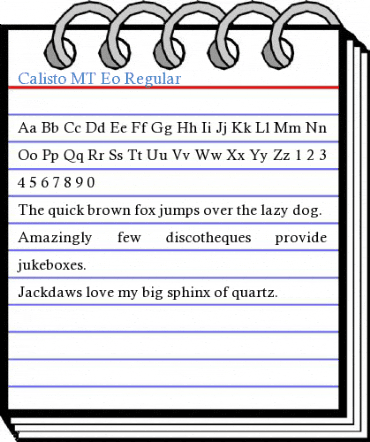 Calisto MT Eo Regular Font