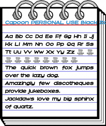 Capoon PERSONAL USE Black Italic Font