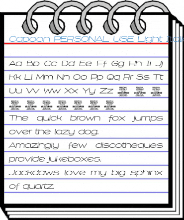 Capoon PERSONAL USE Light Italic Font