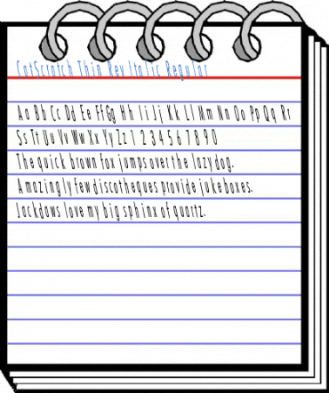 CatScratch Thin Rev Italic Regular Font