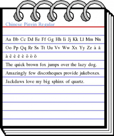 Chinese Pinyin Regular Font