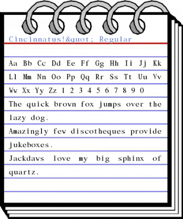 Cincinnatus!" Regular Font