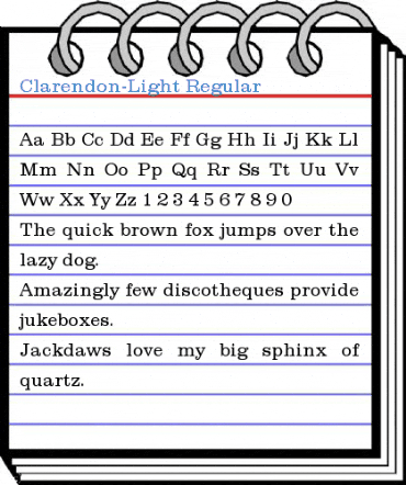 Clarendon-Light Regular Font