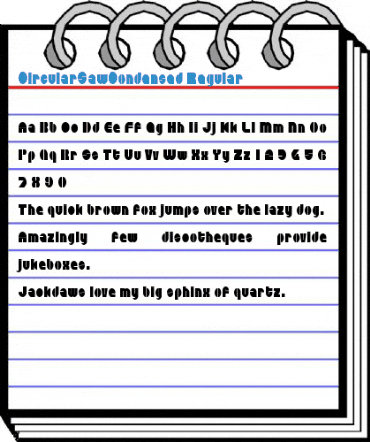 CircularSawCondensed Regular Font