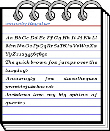 cmmib7 Regular Font