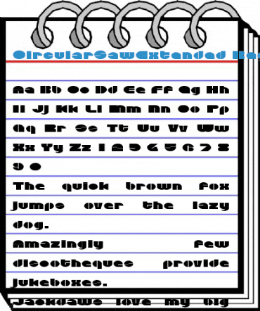 CircularSawExtended Regular Font