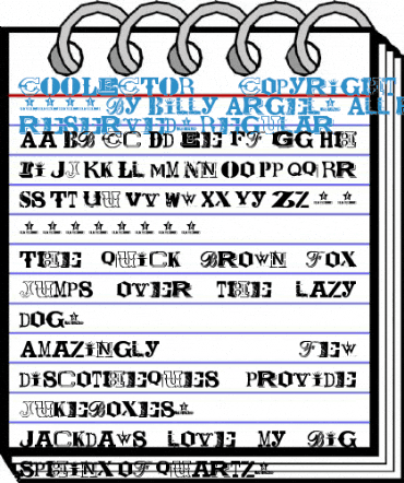 COOLECTOR Copyright (c) 2009 by Billy Argel. All rights reserved. Regular Font