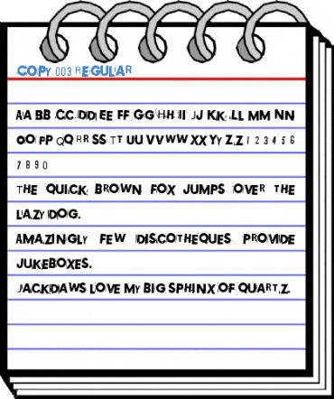 Copy 003 Regular Font