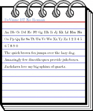 DeVinne BT Eo Roman Font