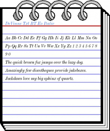 DeVinne Txt BT Eo Italic Font