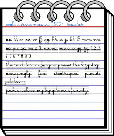 Ecole Cursive Mod謥 Regular Font
